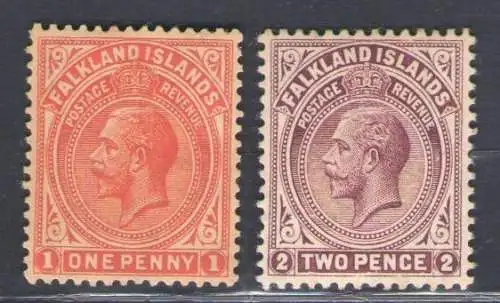 1912-20 FALKLANDINSELN - Stanley Gibbons Nr. 61-62, MH*