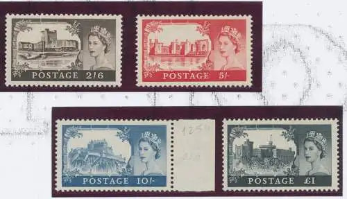 1959-68 Großbritannien - Castelli De La Rue, SG Nr. 595/598 - postfrisch**