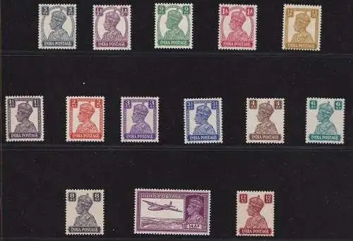 1940-43 INDIEN, SG 265/277 Satz 14 MNH/**