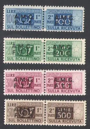 1947-48 TRIEST A - POSTPAKETE - Die komplette Serie Nr. 1/12 Raybaudi Zertifikat