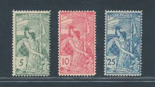 1900 SCHWEIZ, Jubiläum UPU Linearverzahnung, SBHV # 77A/79A, POSTFRISCH**