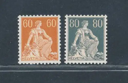 1916-22 SCHWEIZ, Schweiz Sitz Einheitskatalog # 165/66, postfrisch**