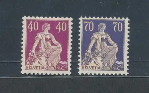 1924-25 SCHWEIZ, Schweiz Einheitliche Sitzung, Prägepapier # 165a/66a, postfrisch**