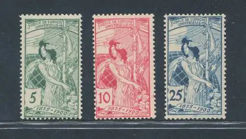 1900 SCHWEIZ, Jubiläum UPU Feinstich, SBHV # 77c/79c, postfrisch**