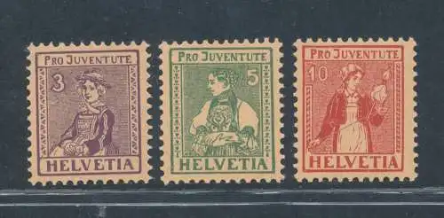 1917 SCHWEIZ, Pro Juventute, Einheitskatalog # 154/56, postfrisch **