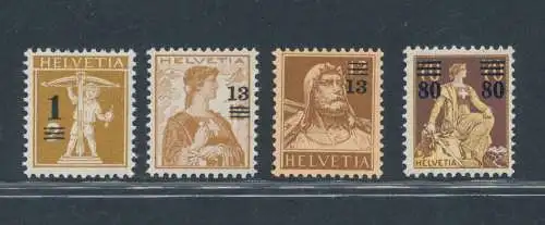 1915 SCHWEIZ, Briefmarken überdruckt Nr. 145/48, postfrisch**