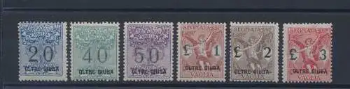 1925 Oltre Giuba - Steuermarken für Vaglia - 6 Werte Nr. 1/6, dezent / sehr gute Zentrierung, postfrisch**