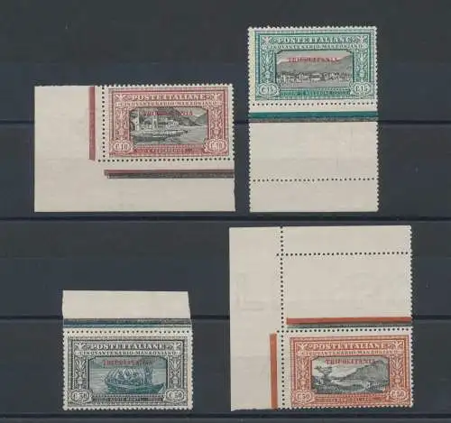 1924 TRIPOLITANIA, Manzoni serietta, Nr. 11/14, 4 Werte, postfrisch** Integrale Bogenwinkel und -ränder