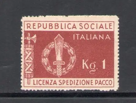 1944 Italienische Sozialrepubblica, Militärfranchise Nr. 1 - postfrisch **