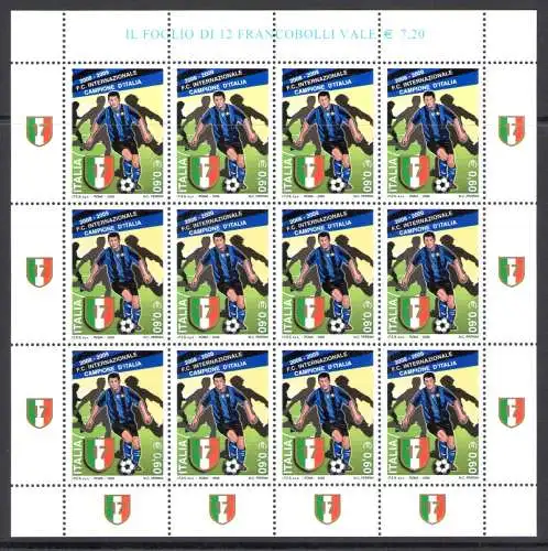 2009 Italien - Republik, Minifoglio Inter Campione, Sächsischer Katalog Nr. 25, postfrisch **