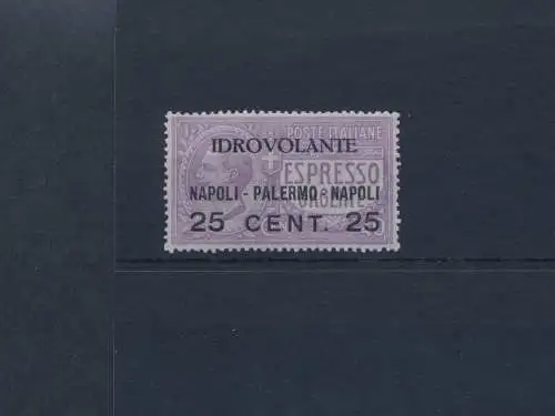 1917 Königreich Italien, Luftpost Nr. 2, 25 Cent auf 40 violett, postfrisch** - sehr gute Zentrierung