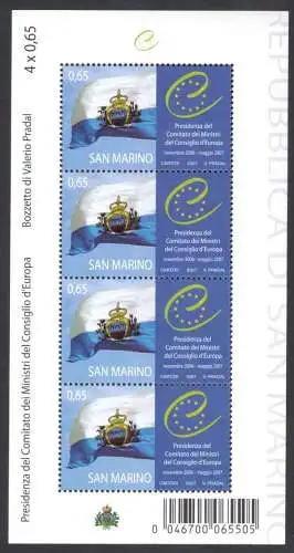 2007 San Marino, Präsident des Ministerkomitees des Europarates, BF 90 - POSTFRISCH **