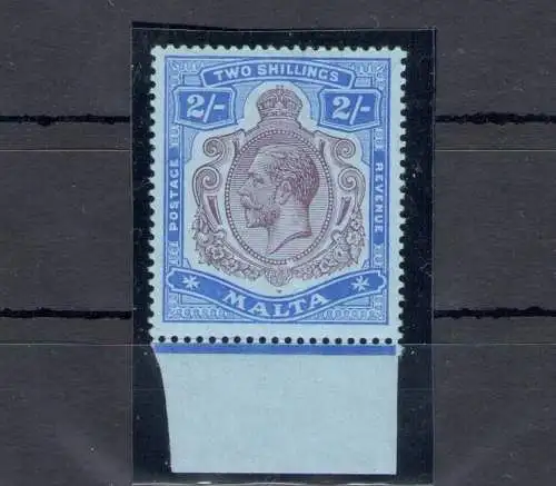 1914-21 MALTA, Stanley Gibbons Nr. 86, 2 Scellini lila und hellblau - postfrisch**