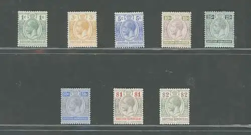 1913-21 BRITISH HONDURAS, Stanley Gibbons Nr. 101 - 109 - MNH** + 102 + 106 + 110 MH*