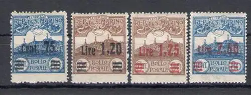 1926 SAN MARINO, Überdruckte Ansichten - Nr. 119-22 - 4 Werte - postfrisch **