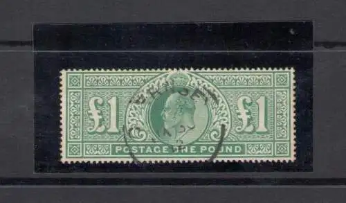 1902 GROSSBRITANNIEN - Stanley Gibbons Nr. 266 - 1 Pfund dull blue-green - Gebraucht - Sorani Zertifikat