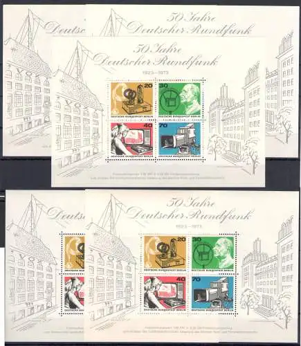 1973 Deutschland - Berlin - 50 Rundfunk - Yvert Nr. 416/19 - MNH** - 5 Bogen