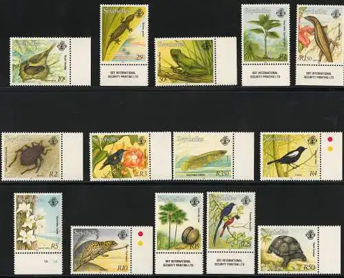 1993 Seychellen - Yvert Nr. 756-69 - Ordinaria Flora and Fauna - MNH **