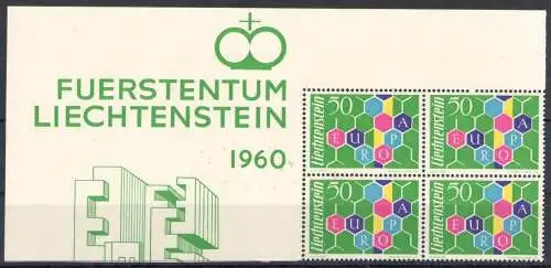 1960 Liechtenstein - Europa Cept - Nr. 355 - Viererblock - postfrisch **