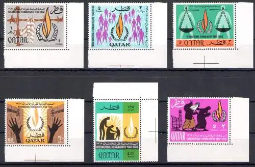 1968 QATAR, SG Nr. 234/39 - Menschenrechte - postfrisch **