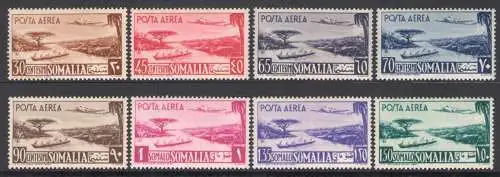 1950-51 Somalia Afis - Sächsische Luftpost Nr. 1/8 - Serie unvollständig - postfrisch **