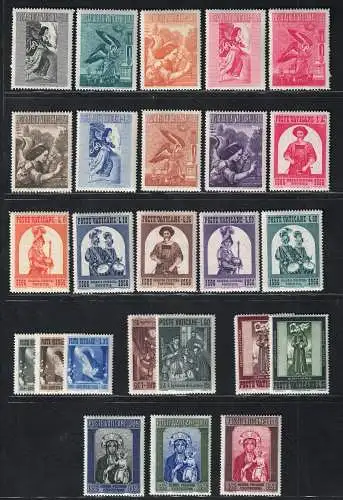 1956 Vatikan, neue Briefmarken, kompletter Jahrgang 25 Werte, postfrisch **