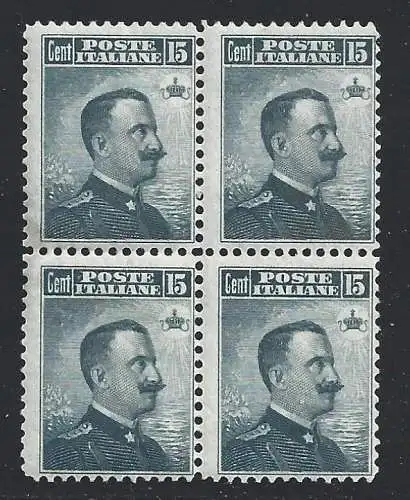 1906 KÖNIGREICH - Nr. 80 15c. grau schwarz MNH/** QUARTINA