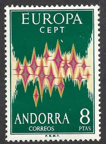 1972 SPANISCHES ANDORRA, Nr. 64A MLH/*