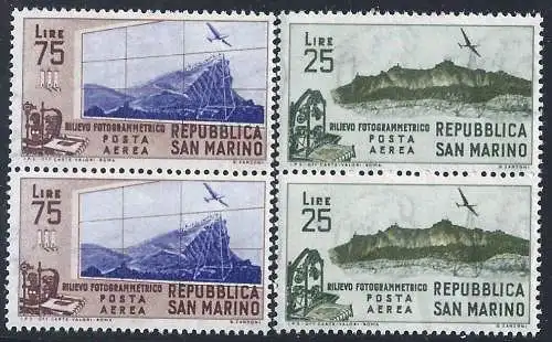 1952 SAN MARINO, PA 109/110 Photogrammetrisch MNH/** PAAR