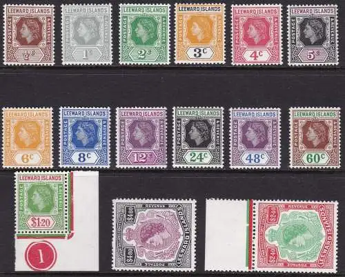 1954 LEEWARD - SG 126/140 Satz 15 MNH/**