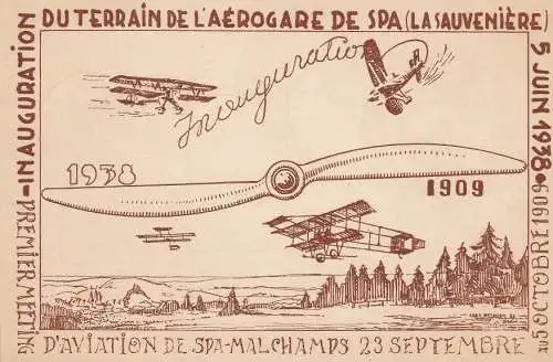 1938 BELGIEN, Tag der Luftfahrt in Spa - Erster Flug Spa-Brüssel