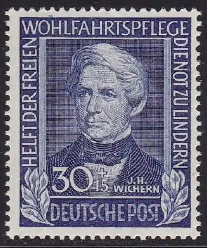 1949 DEUTSCHLAND - Nr. 6 Benefiz postfrisch / **