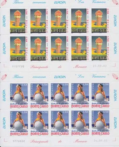 2004 EUROPA CEPT Monaco Minifogli Le Vacanze MNH **