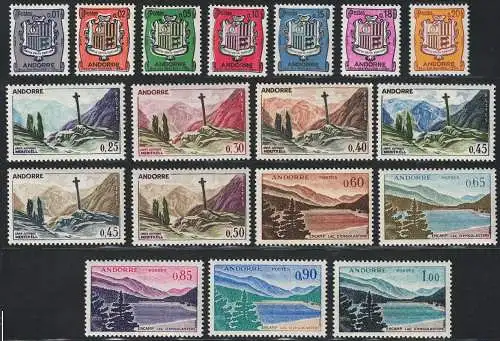 1961-71 FRANZÖSISCHES ANDORRA, Nr. 153A/163 MNH/**