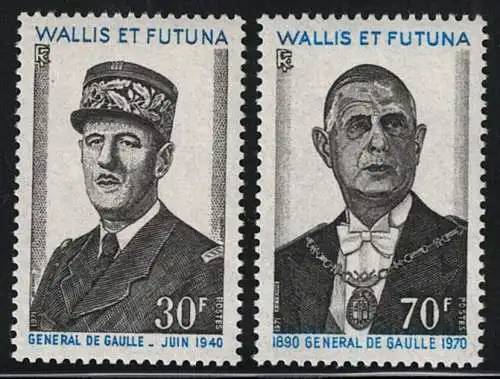 1971 Wallis et Futuna, General De Gaulle, Yvert n. 180/81, postfrisch**