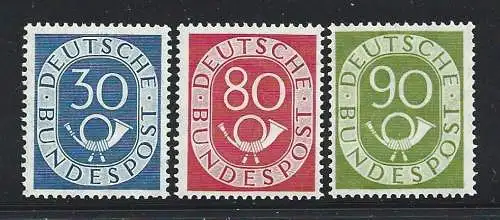 1951 DEUTSCHLAND - Nr. 18+23/24 POSTHÖRNER 3 Val. MNH/**