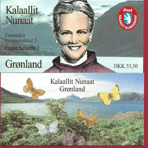 1997 GRÖNLAND, Fauna, Schmetterlinge, Libretto Nr. 287 MNH **