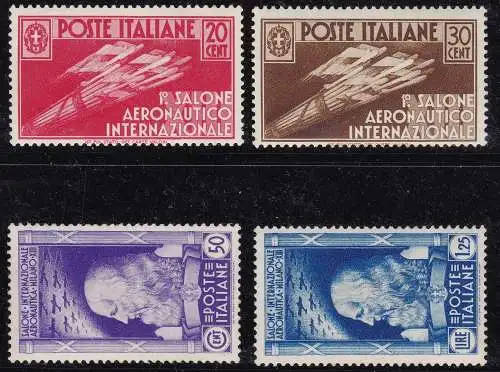 1935 Königreich Italien, Nr. 384/387 die komplette Serie mit 4 Werten - Blond Zertifikat