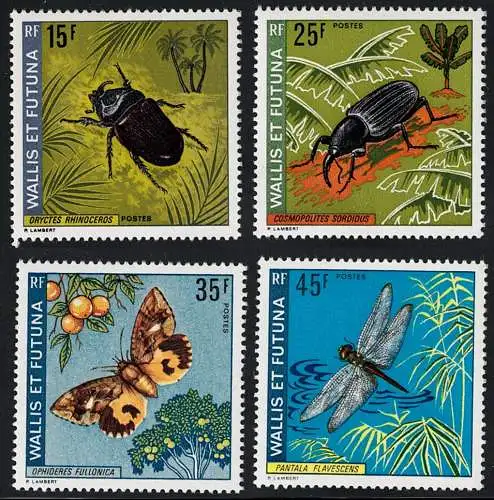 1974 Wallis et Futuna, Yvert Posta # 185/88, Insekten, postfrisch **