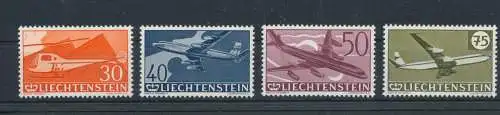 1960 Liechtenstein, Luftpost Nr. 34/37, verschiedene Flugzeuge. 30. Jahrestag der Luftpostmarke, 4 Werte, postfrisch**