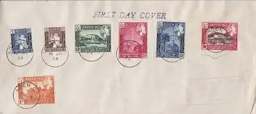 1954 ADEN Protektorat Staaten Seiyun, SG 29/35 Ersttagsbrief datiert 15 JA 54