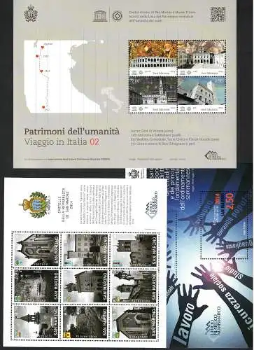 2014 San Marino, kompletter Jahrgang 23 Werte + 3 Zettel, postfrisch **