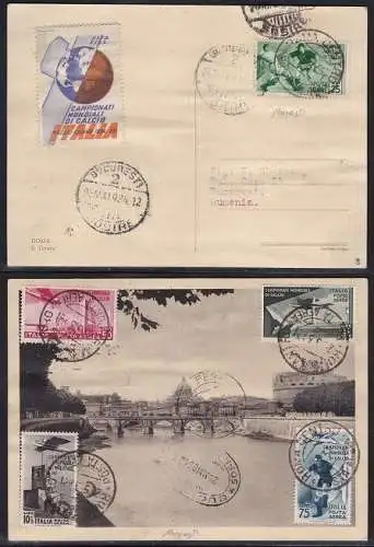 1934 Königreich Italien - FUSSBALL PA 69/72 auf Postkarte Ersttagsstornierung RAR