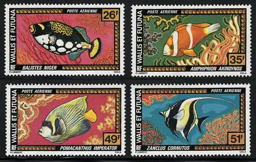 1978 Wallis et Futuna, Yvert Luftpost Nr. 76-79, Fische, 4 Werte, postfrisch **