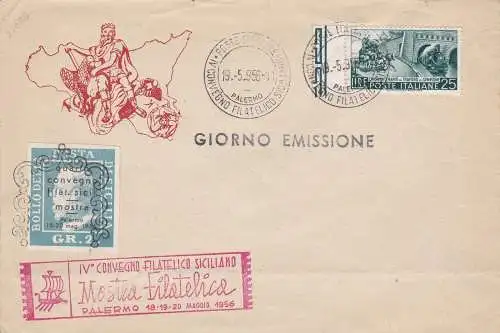 1956 50. Simplontunnel Nr. 797 auf Ersttagsumschlag