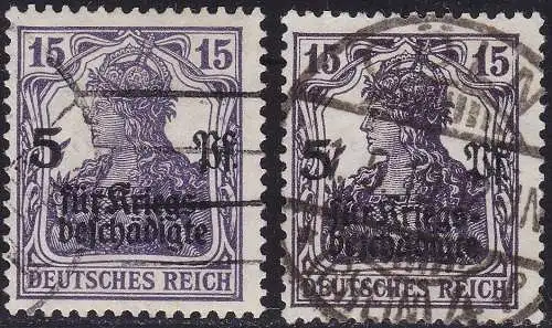 1919 Deutschland,Deutsches Reich, Mi.-Nr. 106 b+c GEBRAUCHT - 106c ERSTTAGSSTORNIERUNG 1-5-1919 SIGNIERT
