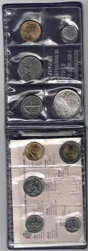 1989 Republik San Marino, Divisionsmünzen, FDC MIT 1.000 Lire in Silber