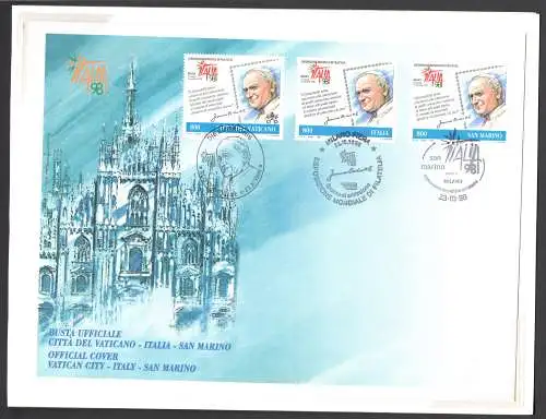 1998 Folder Vatikan San Marino Italien Tag der Briefmarke und des Sammelns postfrisch **