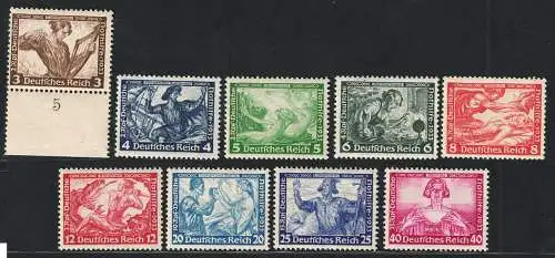 1933 Deutschland Drittes Reich, # 470-478 Wagner, 9 Werte, postfrisch**