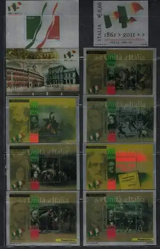 2011 Italien, Silberblätter 150 Jahre Einheit Italien, postfrisch **